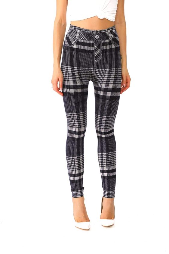 Jeggings Plaided with Houndstooth Pattern - 1