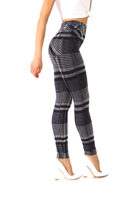 Jeggings Plaided with Houndstooth Pattern - 2