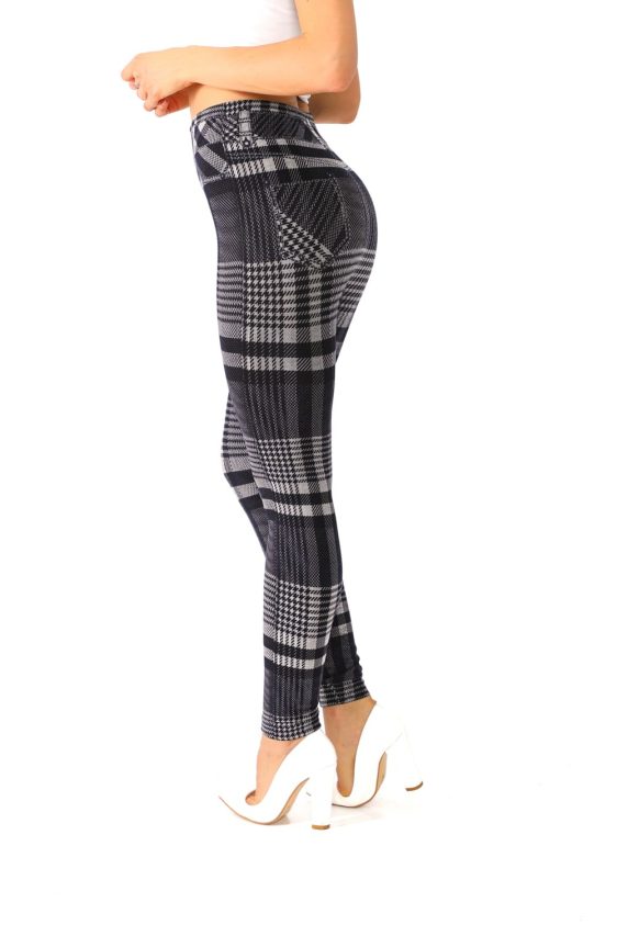 Jeggings Plaided with Houndstooth Pattern - 3