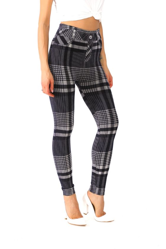 Jeggings Plaided with Houndstooth Pattern - 8