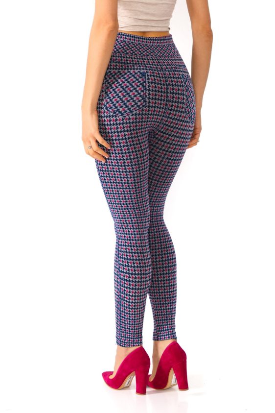 Seamless Houndstooth Pattern Jeggings - 3