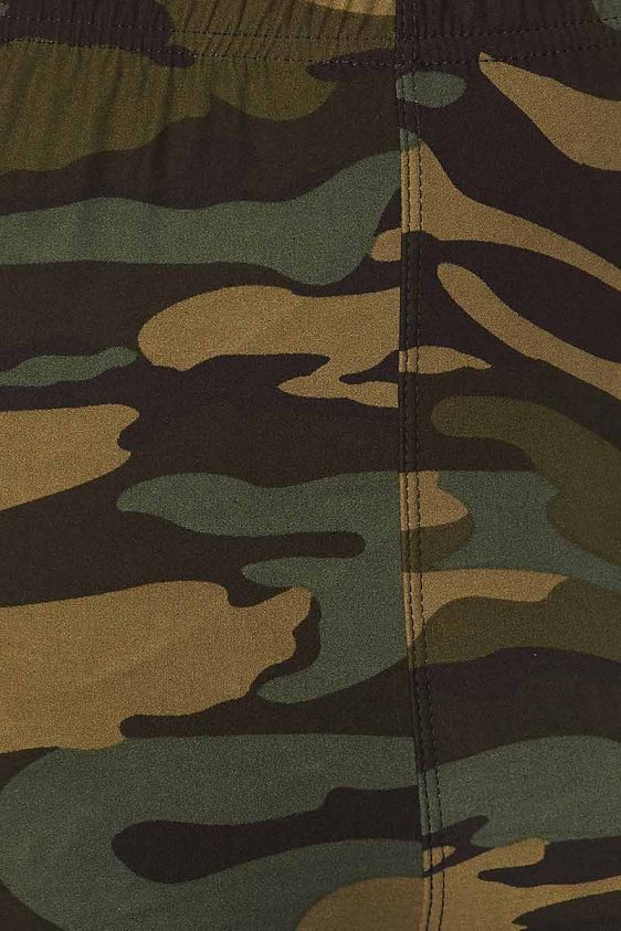 Camouflage Print Yummy Brushed Capri Leggings - 7