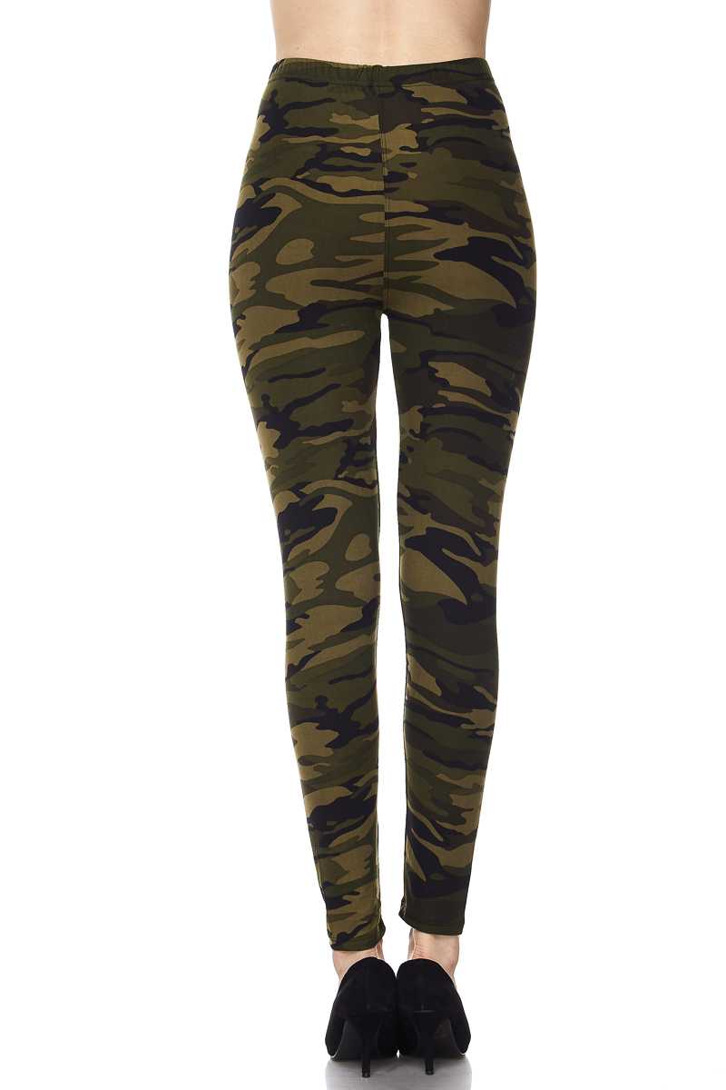 Brushed Camouflage Print Ankle Leggings - 5