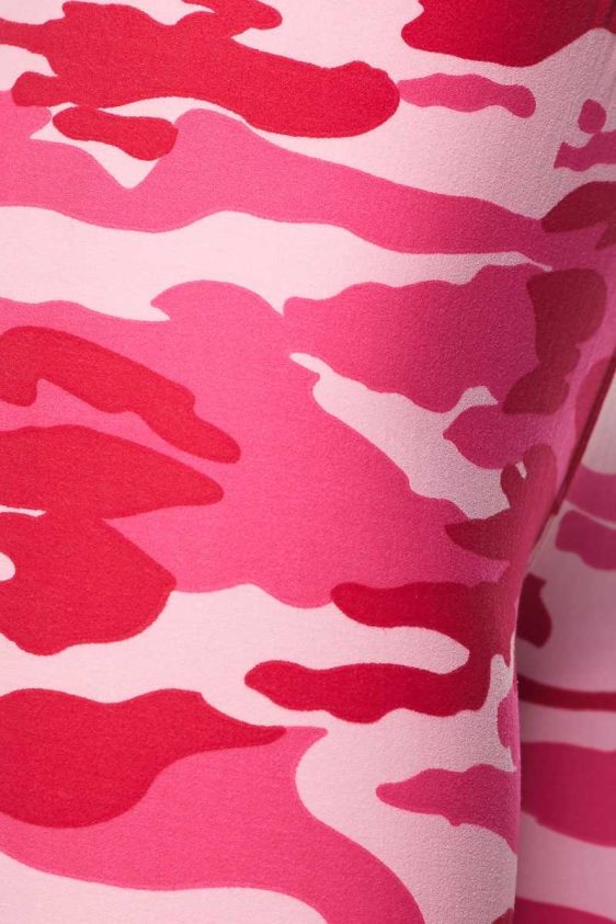 Pink Camo Print Yummy Brushed Capri Leggings - 7