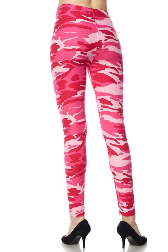 Camo Print Yummy Brushed Ankle Leggings - 6