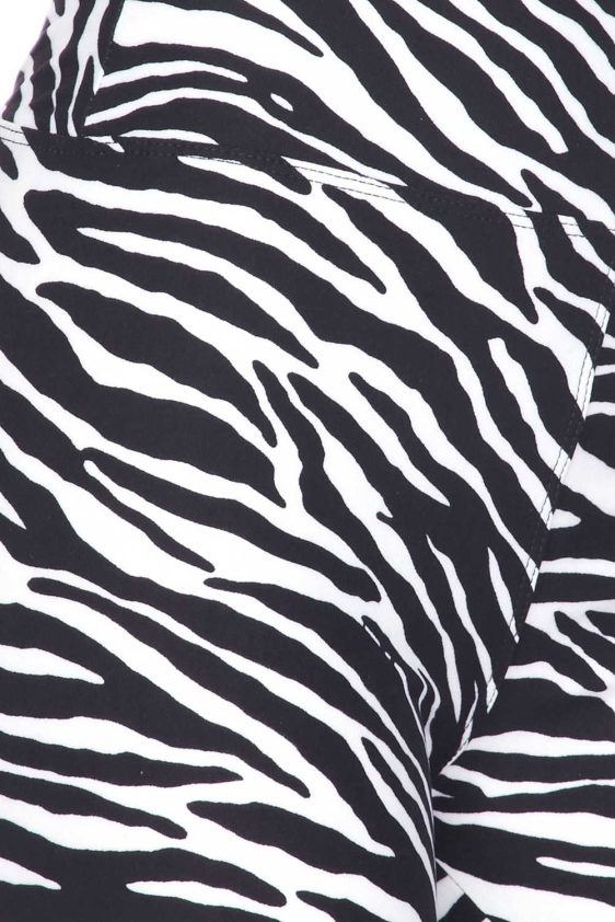 High Waist Zebra Brush Printed Capri - 6
