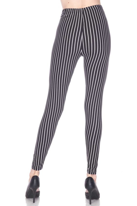Women's Brushed Classy Vertical Striped Ankle Leggings - 2