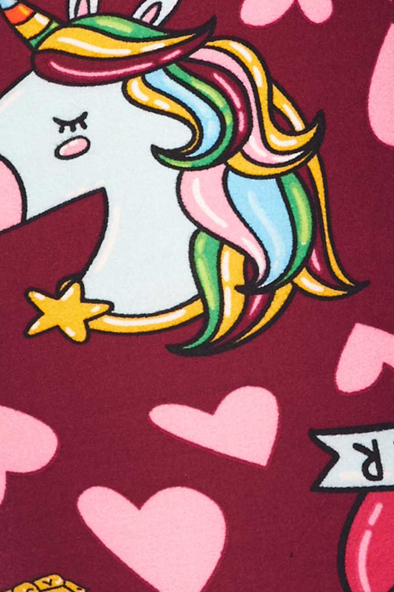 Girl Power Rainbow Unicorn Print Brushed Leggings - 6