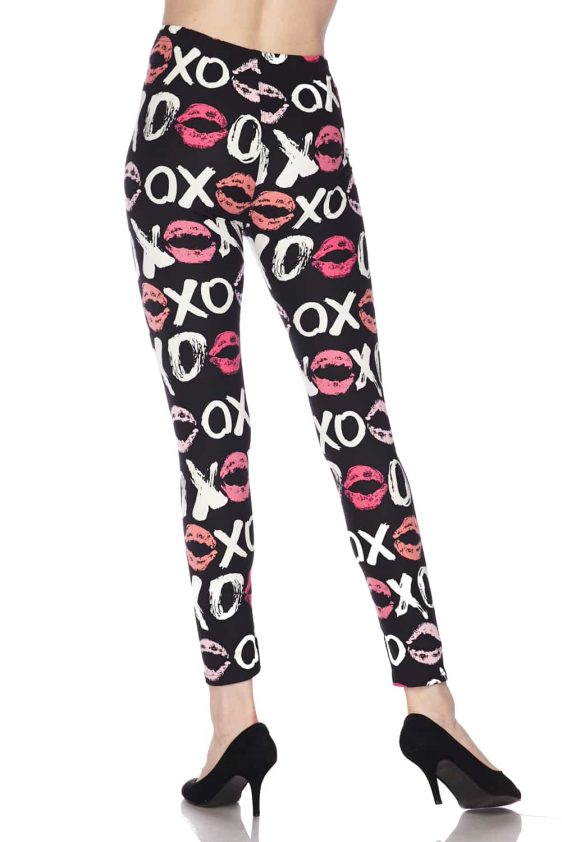 XOXO Print Brushed Leggings for Women - 4