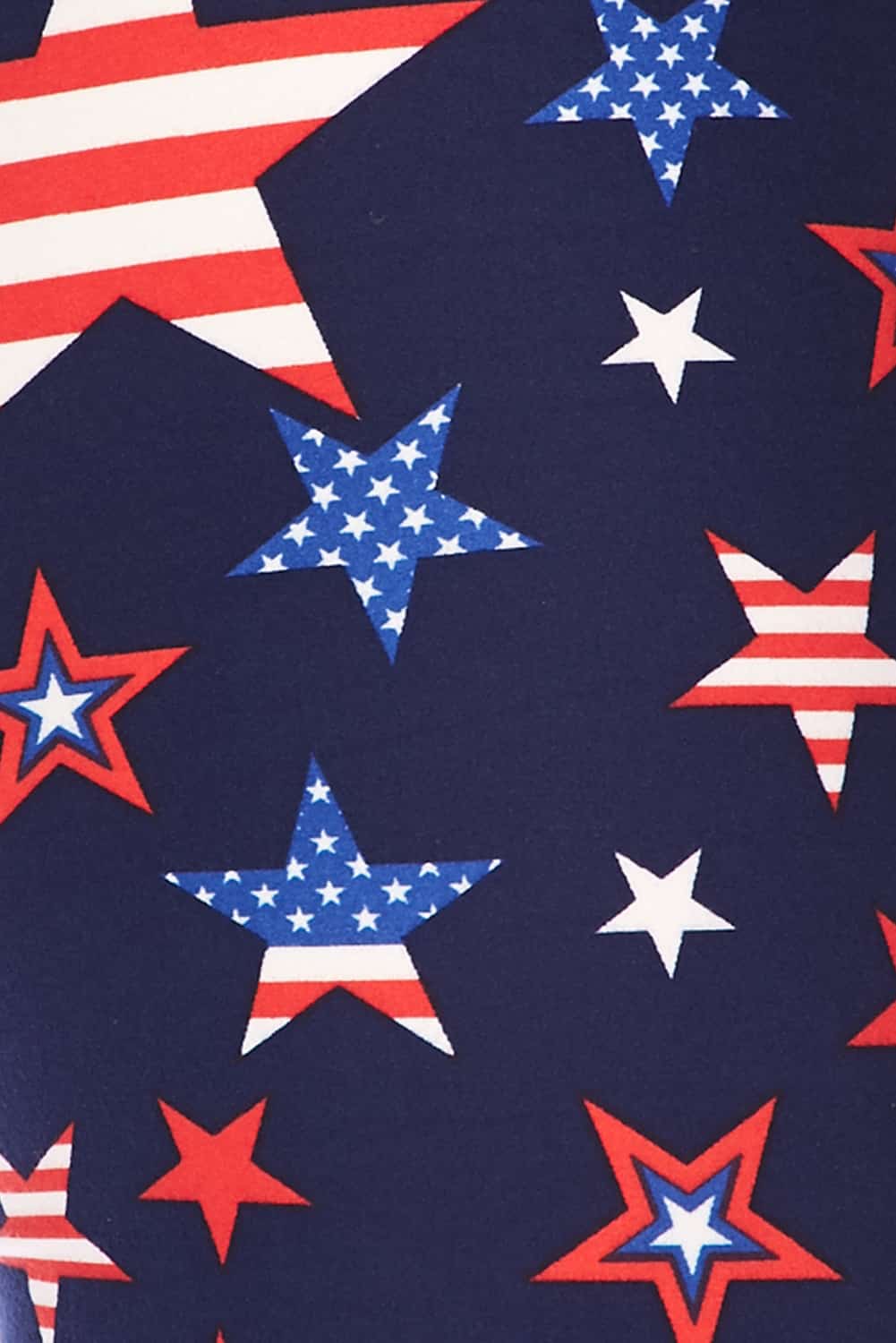 Star Shape American Flag Print Brushed Leggings - 6