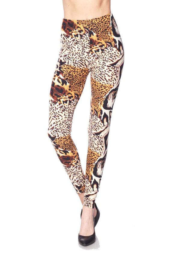 Yellow Roar Leopard Printed Brush Leggings - 2