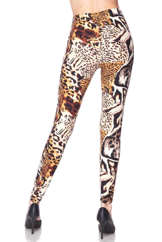 Yellow Roar Leopard Printed Brush Leggings - 1