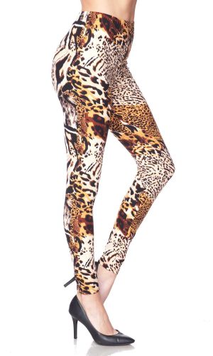 Yellow Roar Leopard Printed Brush Leggings