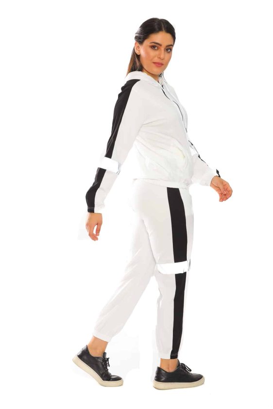 Activewear Athletic Tracksuit Set with Side Stripes