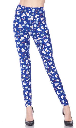 Snow Flakes And Gifts X-Mas Print Brushed Leggings