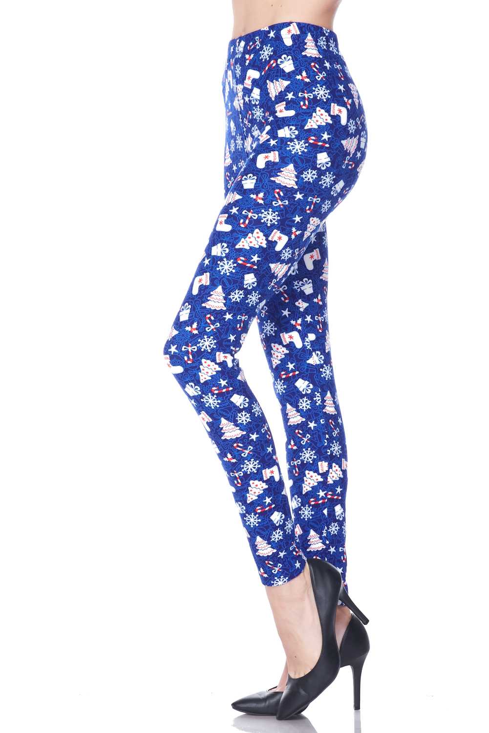 Snow Flakes And Gifts X-Mas Print Brushed Leggings - 3