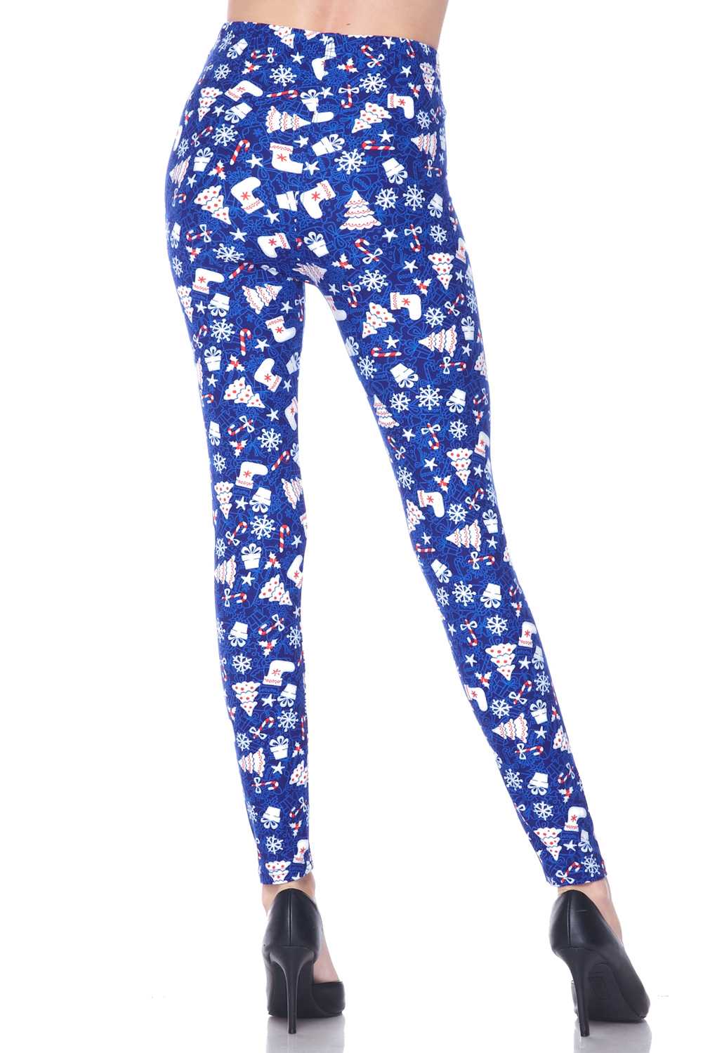Snow Flakes And Gifts X-Mas Print Brushed Leggings - 1