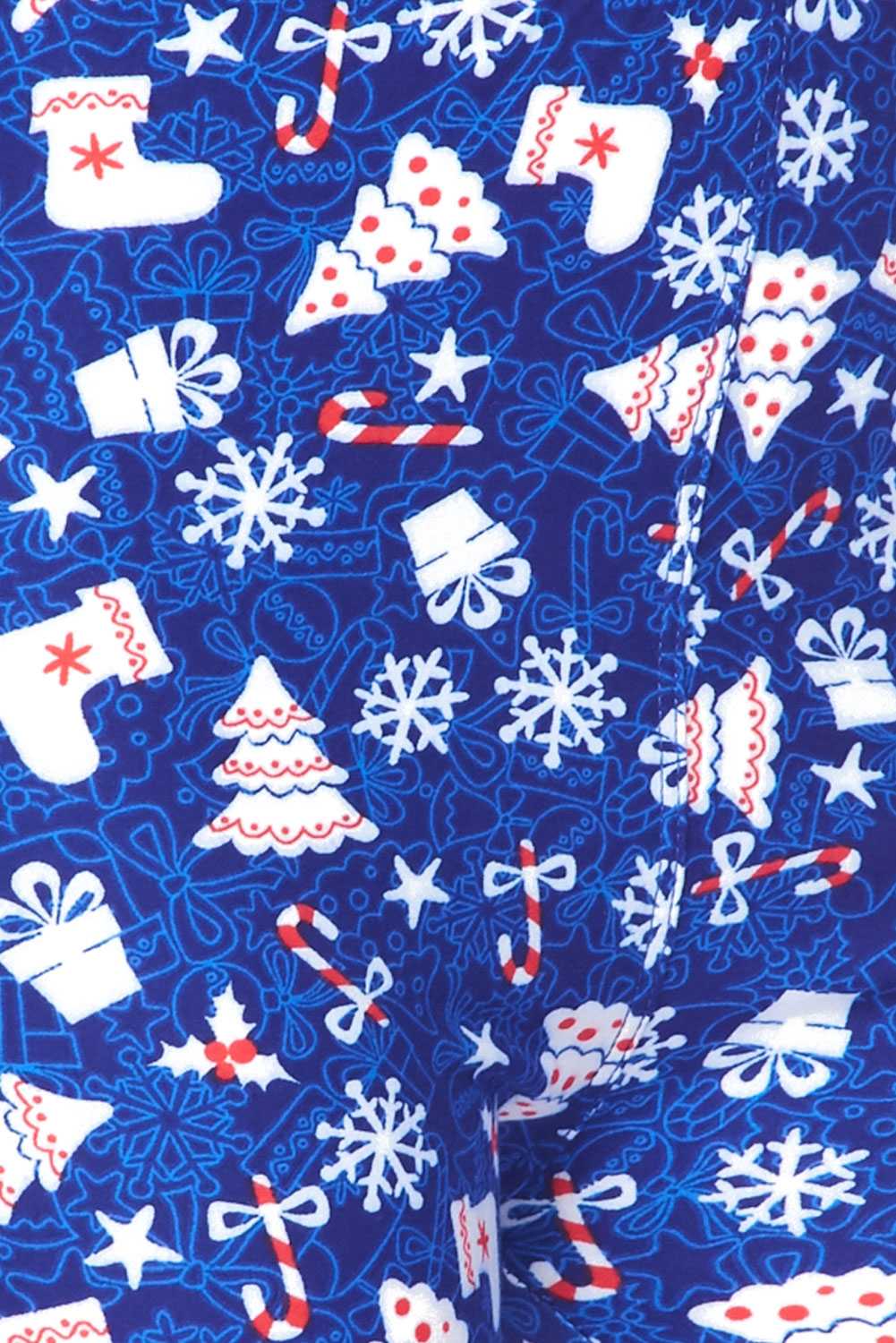 Snow Flakes And Gifts X-Mas Print Brushed Leggings - 5