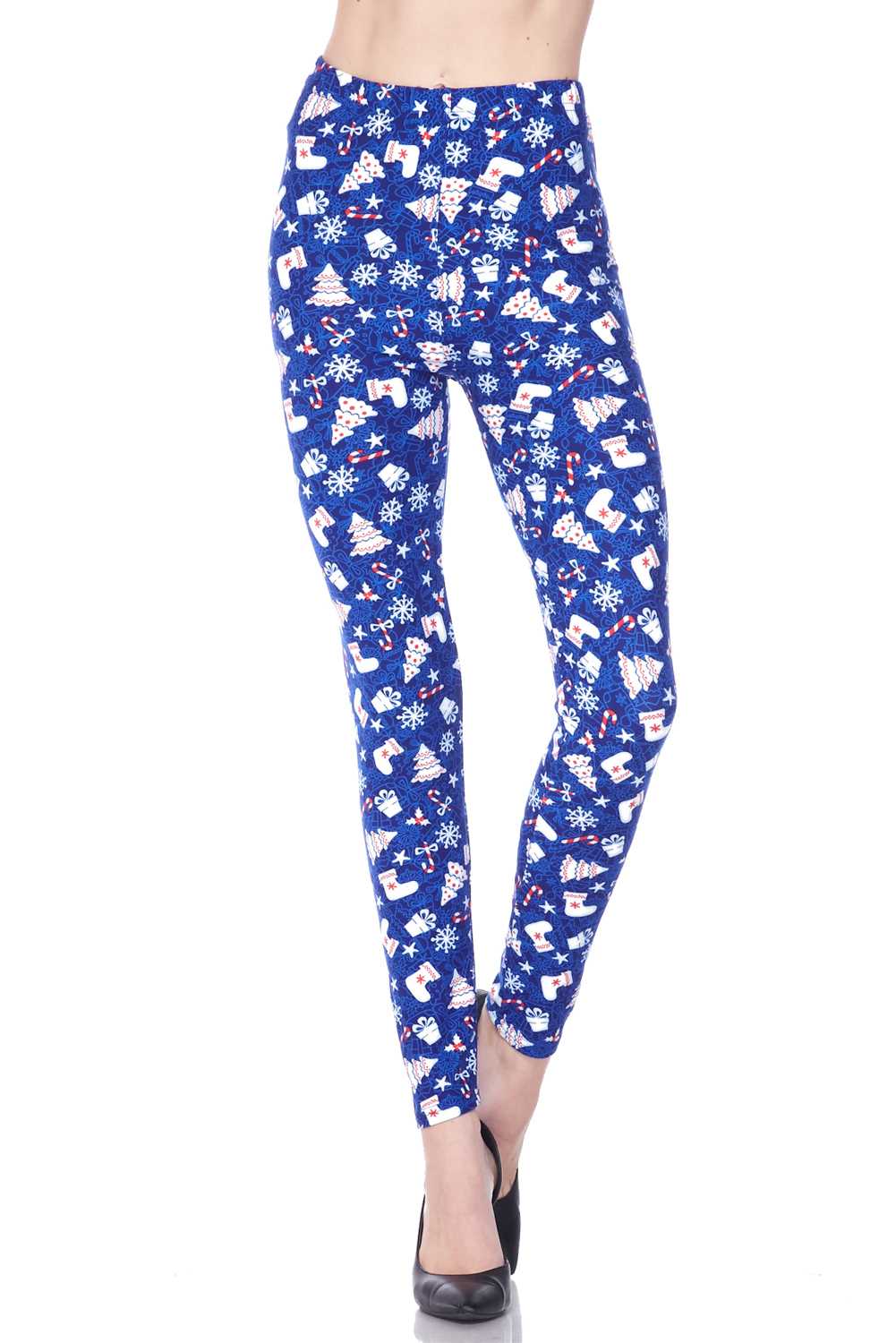 Snow Flakes And Gifts X-Mas Print Brushed Leggings - 2