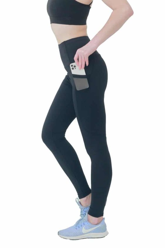 Active Wear High Waisted Yoga Pants with Mesh Side Pocket