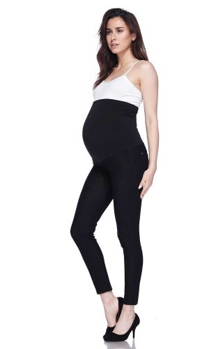 Premium Denim Back Pocket Maternity Leggings