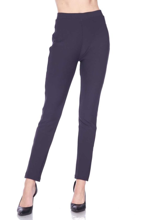 Solid Scuba Butt Lift Cola Pull On Skinny Pants - 5