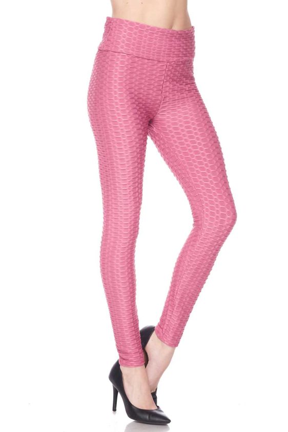 Solid Color 3 Inch High Waisted Scrunch Butt Lifting TikTok Leggings - 1