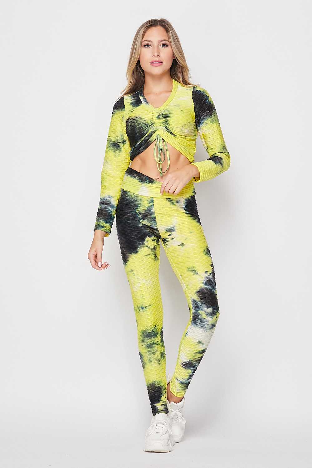 Activewear Sets 2 Pcs Tie Dye Hoodie and Leggings with Phone Pocket - Its  All Leggings