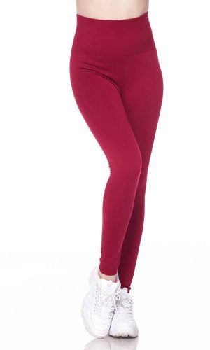 Solid Color 5 Inch High Waisted Fleece Lined Ankle Leggings