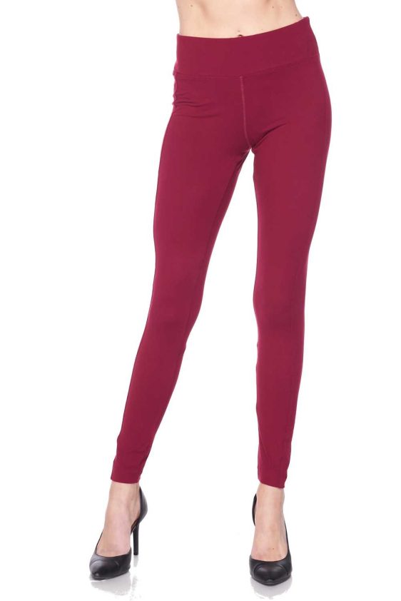 Solid Color 3 Inch High Waisted Brush Leggings with Inside Pocket - 5