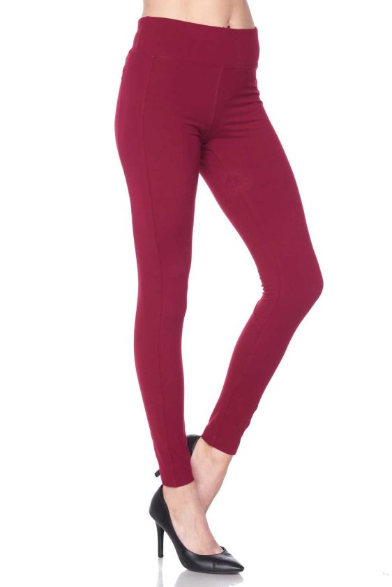 Solid Color 3 Inch High Waisted Brush Leggings with Inside Pocket - 6