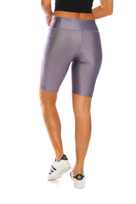 Shiny Biker Shorts with Pockets - 2