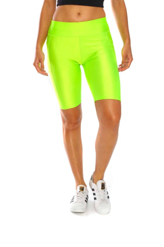 Shiny Biker Shorts with Pockets - 8