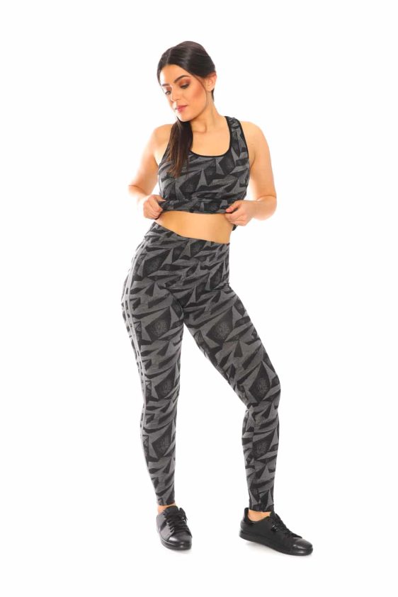 Activewear Sets 2Pcs with Side Strip Seamless Racerback Tank Top and Leggings