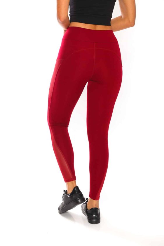 Solid Color 3 Inch High Waisted Ankle Leggings with Mesh Pockets