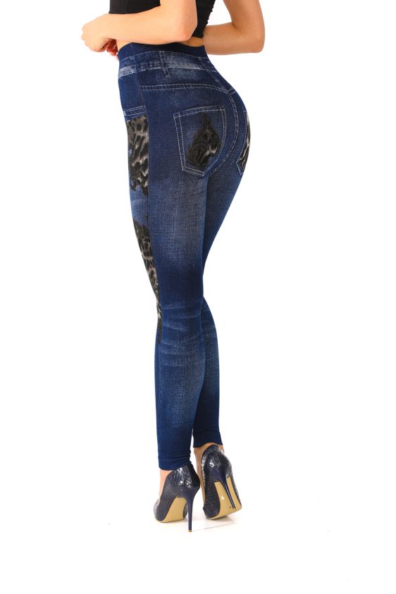 Leopard and Floral Printed Jeggings - 3