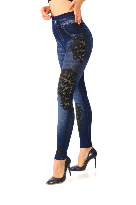 Leopard and Floral Printed Jeggings - 6