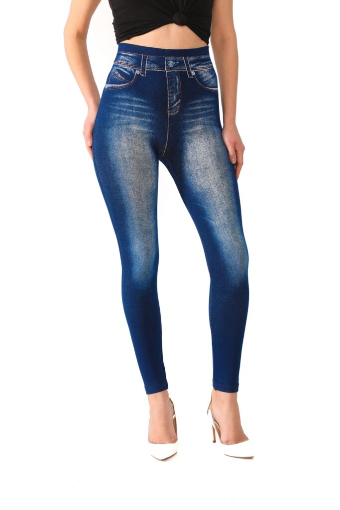 Denim Leggings with Acid Wash Jeans Look - Its All Leggings