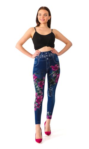 Jeans lovers, this one's for you! Our Denim Leggings with Floral Pattern are designed to look like real jeans, but with the added bonus of being sexy and stylish. Made from durable denim fabric, these leggings will keep you looking great all day long.