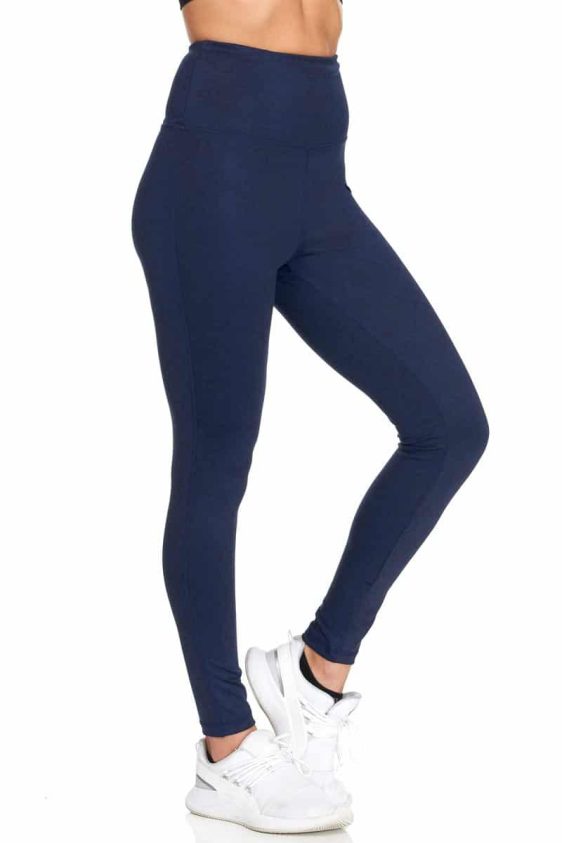 Activewear Super High Waisted Yoga Pants Navy Color with Tummy Control Feature