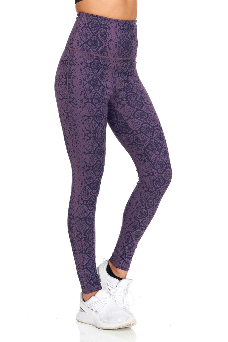 Activewear Super High Waisted Yoga Pants Snake Print with Tummy Control Feature