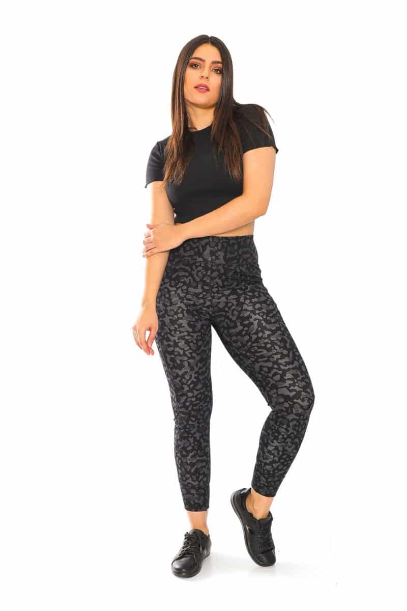 Womens Leopard Printed Tights High Waist Pocket Yoga Pants
