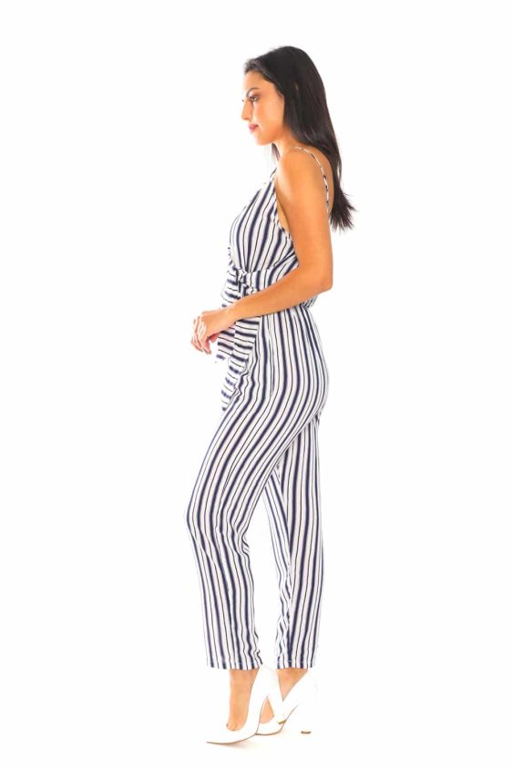 2 Colored Vertical Stripe Jumpsuit - 3