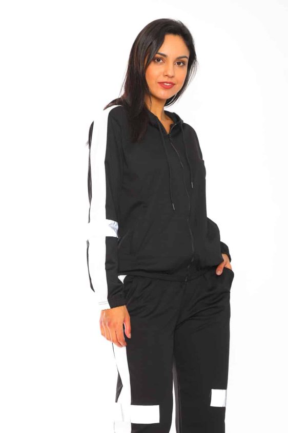 Activewear Athletic Tracksuit Set with Side Stripes