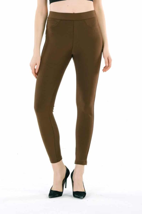 Women’s Skinny Pants Slim Treggings With Front Back Pockets - 6
