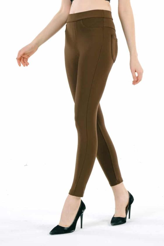 Women’s Skinny Pants Slim Treggings With Front Back Pockets - 7