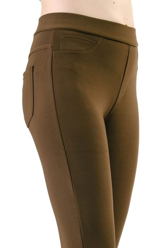 Women’s Skinny Pants Slim Treggings With Front Back Pockets - 8