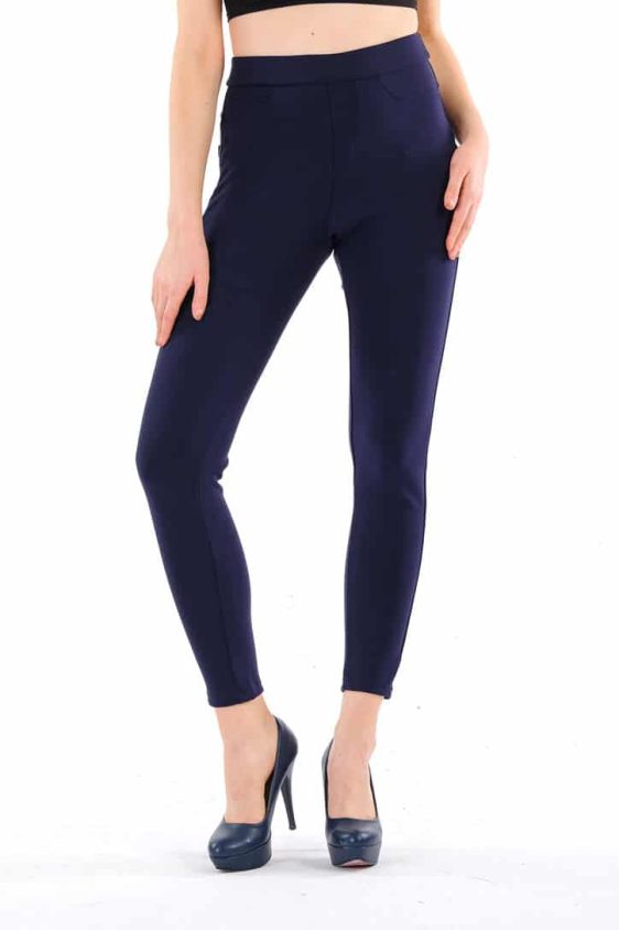 Women’s Skinny Pants Slim Treggings With Front Back Pockets - 9