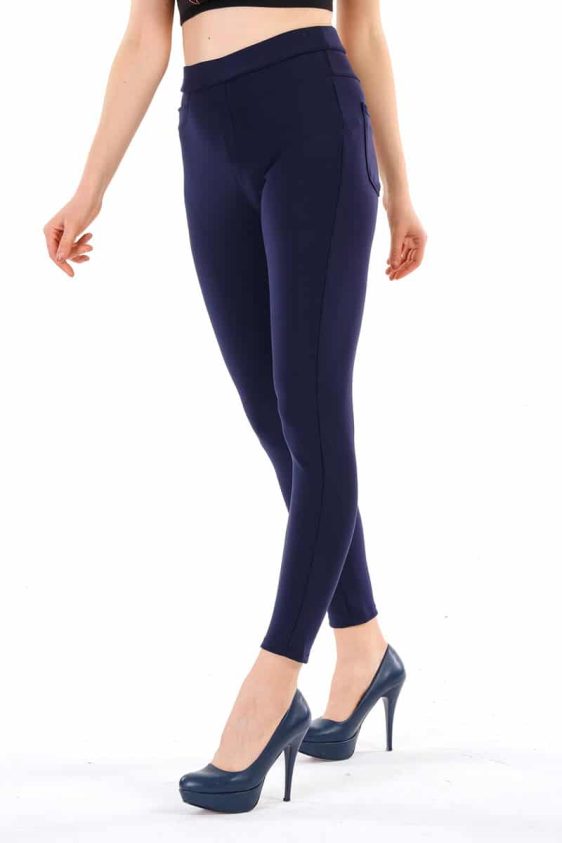 Women’s Skinny Pants Slim Treggings With Front Back Pockets - 10