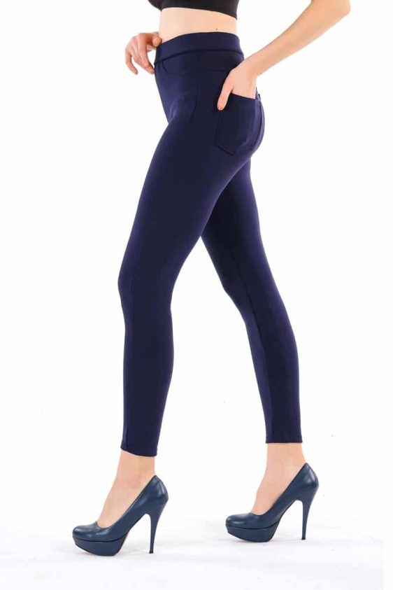Women’s Skinny Pants Slim Treggings With Front Back Pockets - 11
